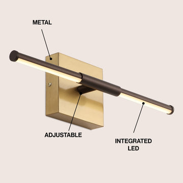 Makena Modern Minimalist Dimmable Integrated LED Metal Wall Sconce